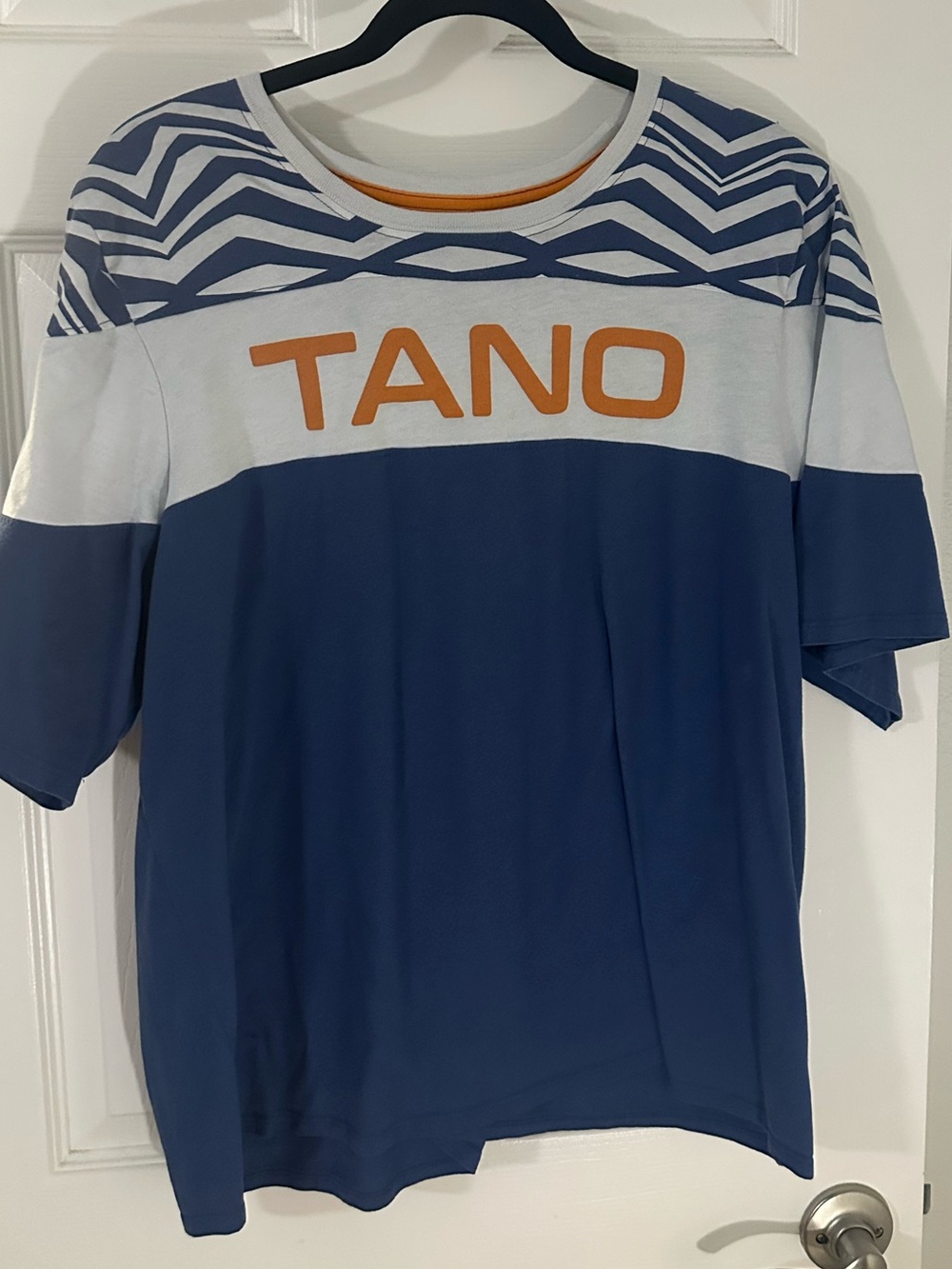 Her Universe Blue and White Crewneck Tee with Orange Logo